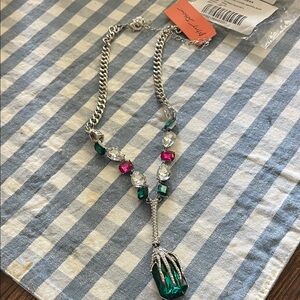 Elegant Silver and Green Necklace by Betsey Johnson brand new